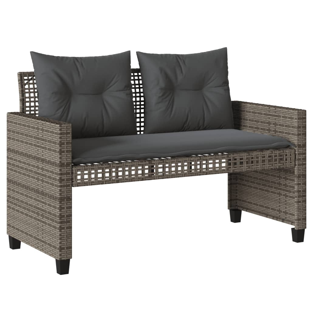 4-tlg. Garten-Sofagarnitur mit Kissen Schwarz Poly Rattan Glas