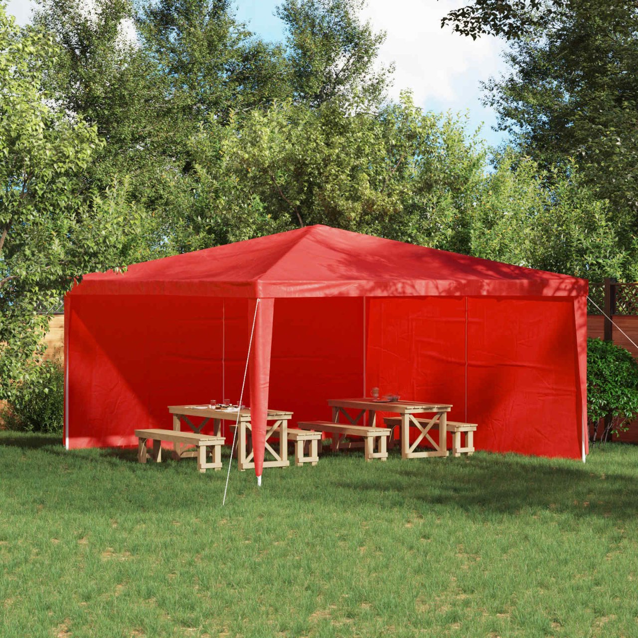 Party Zelt Seitenteil 2 pcs Rot 300 x 195 cm PE und Stahl