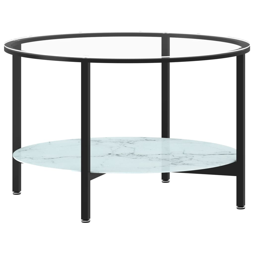 Beistelltisch Schwarz und Transparent 70 cm Hartglas