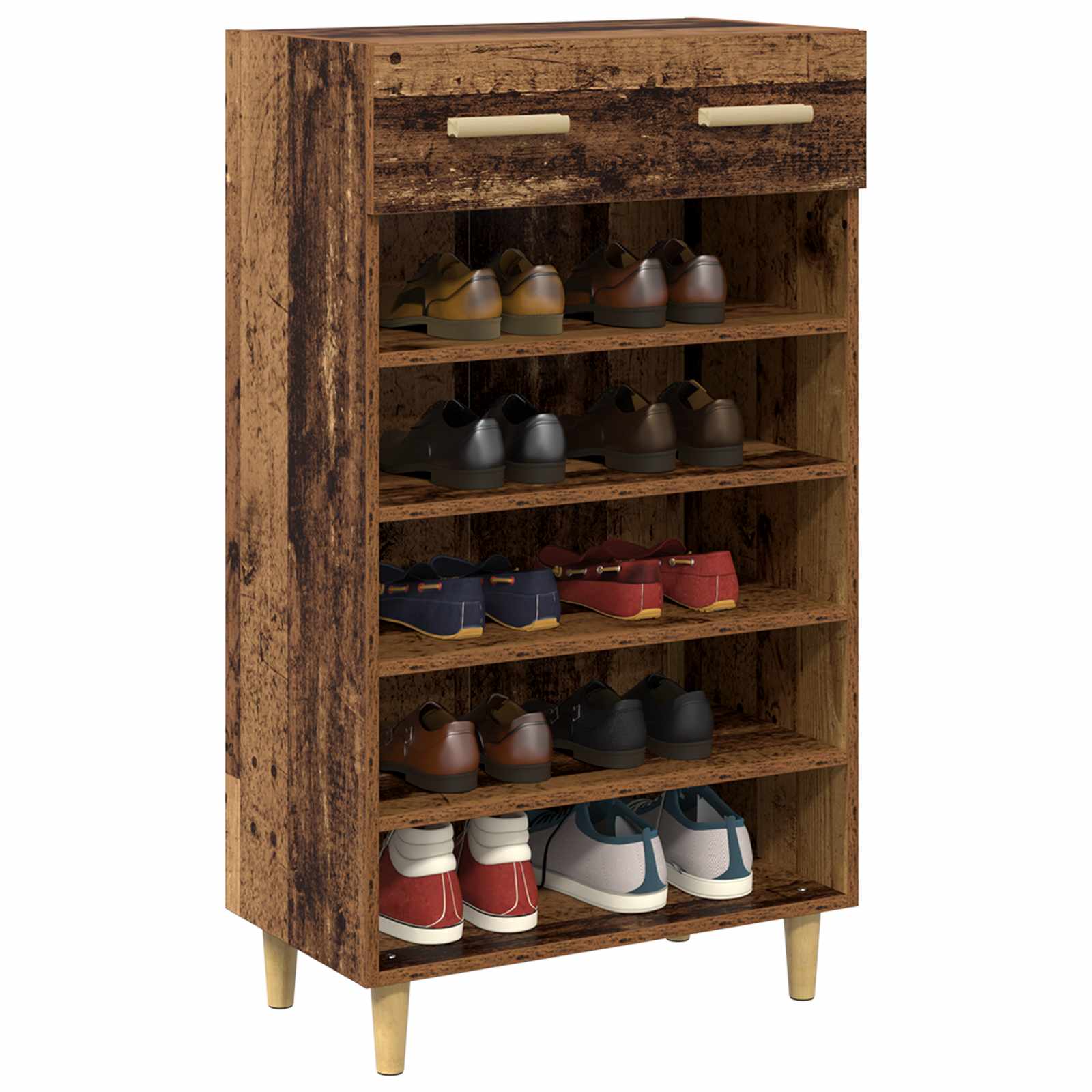 Schuhschrank mit Regal Altholz 60 x 35 x 105 cm Holzwerkstoff