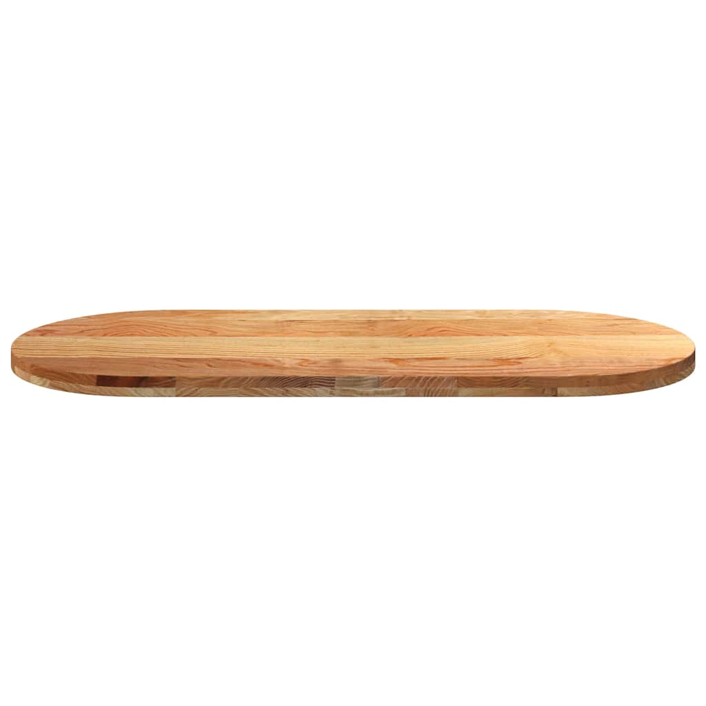 Tischplatte 80x40x2 cm Massivholz Eiche Oval
