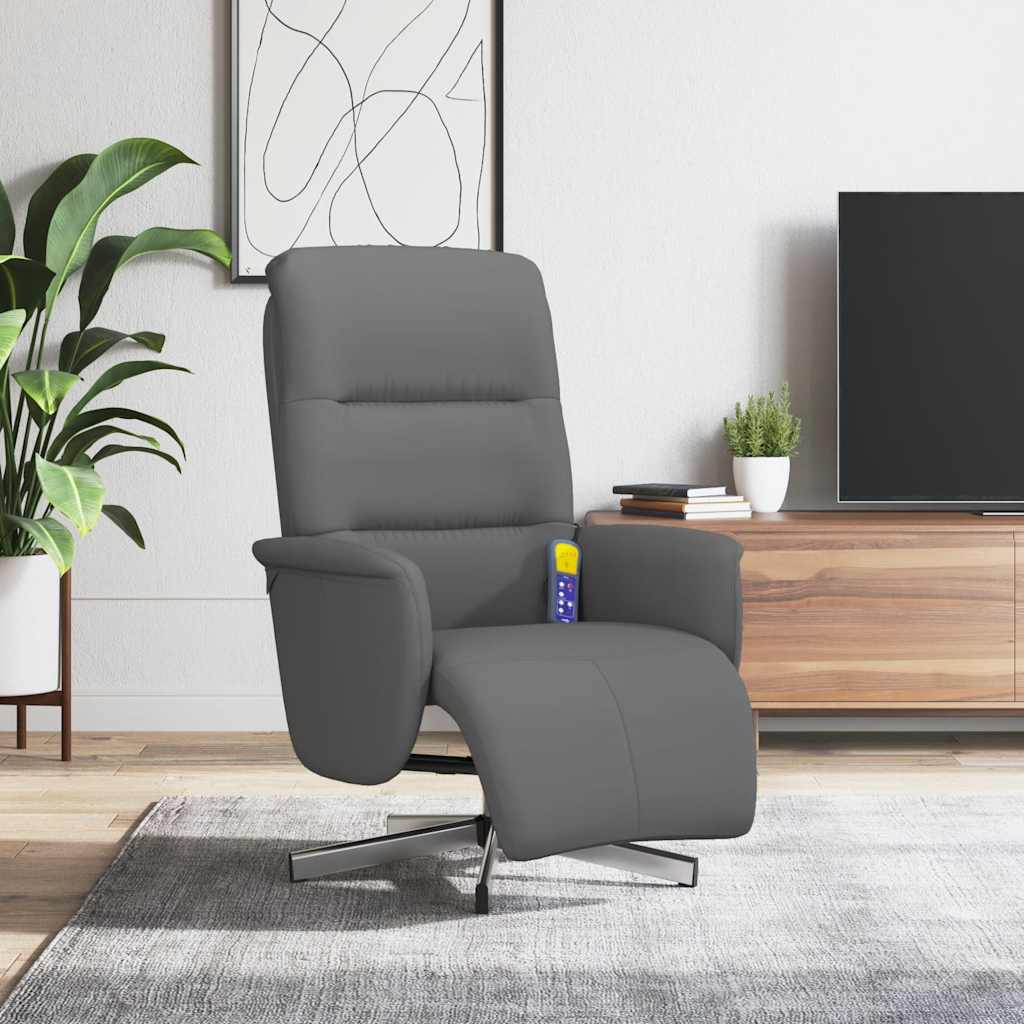 Massagesessel mit Fußteil Braun Stoff