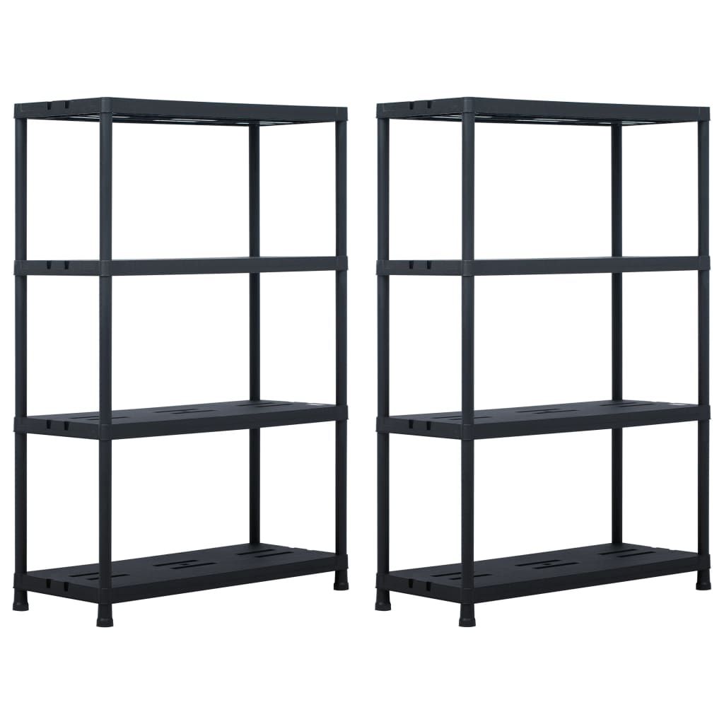 Lagerregale 2 Stk. Schwarz 60 x 30 x 138 cm Kunststoff