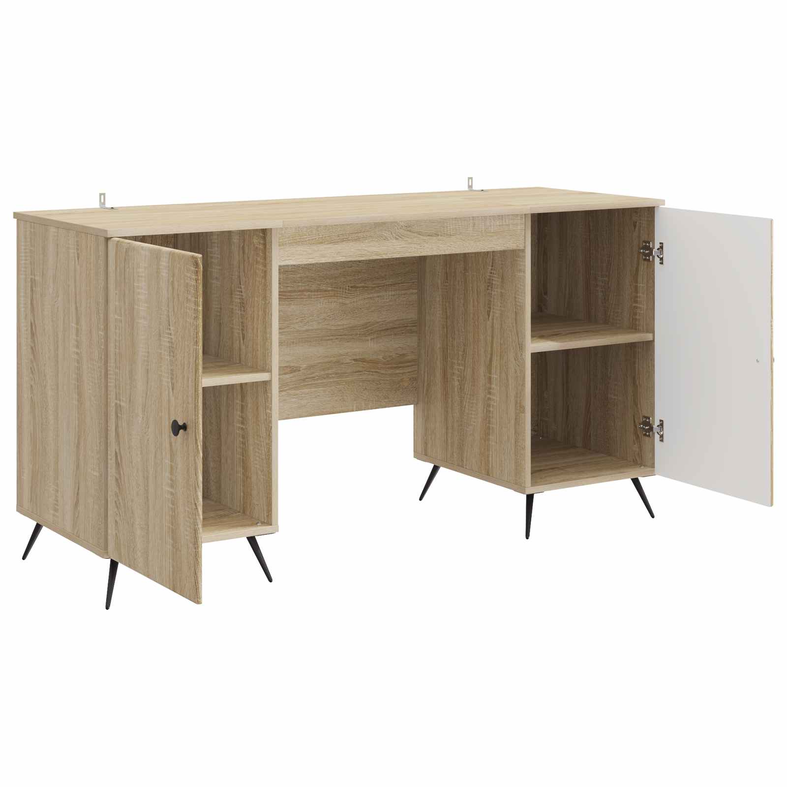 Schreibtisch mit Regal Schwarz 142,5 x 50 x 75 cm Holzwerkstoff