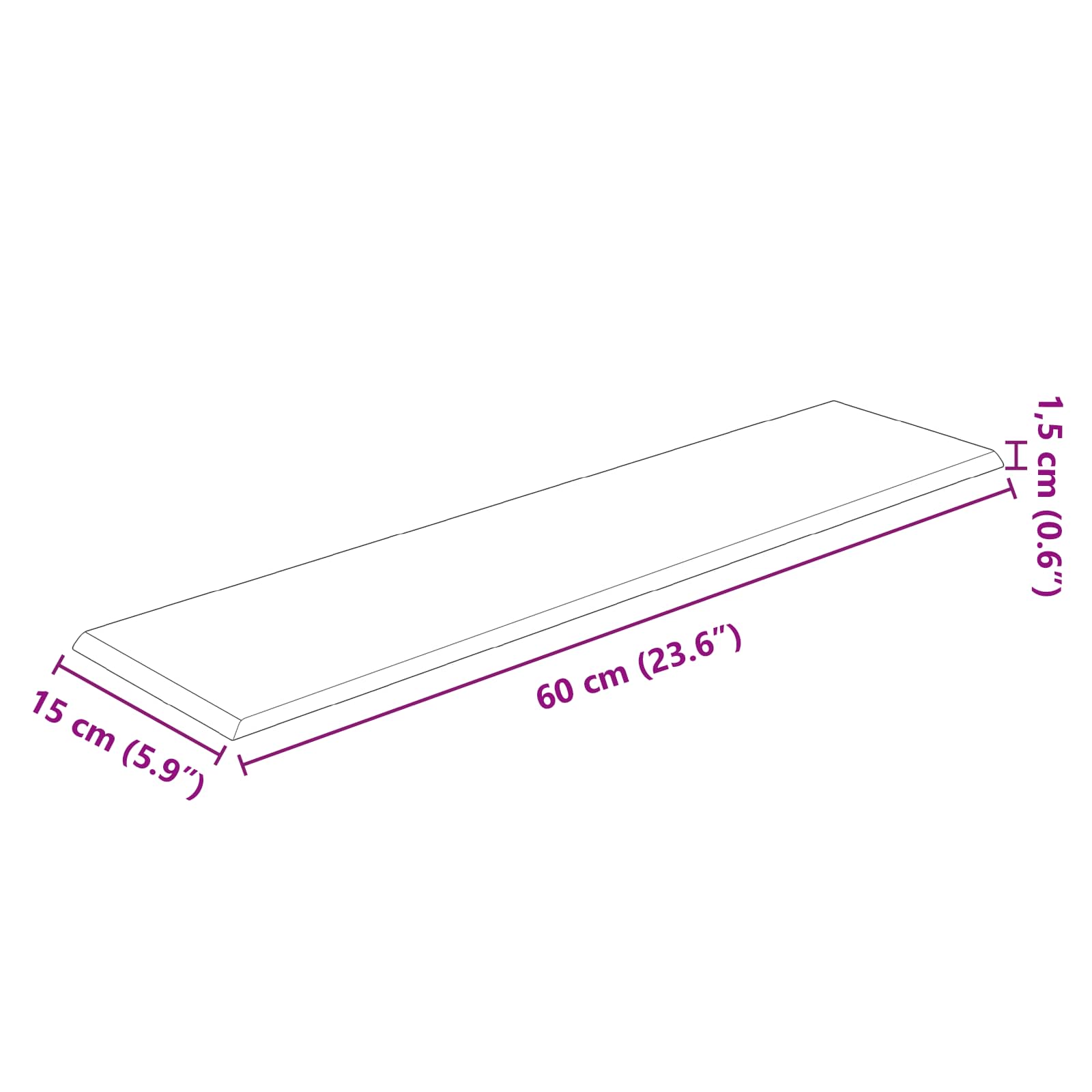 Wandkopfteilen 12 pcs 30 x 15 cm Creme Stoff