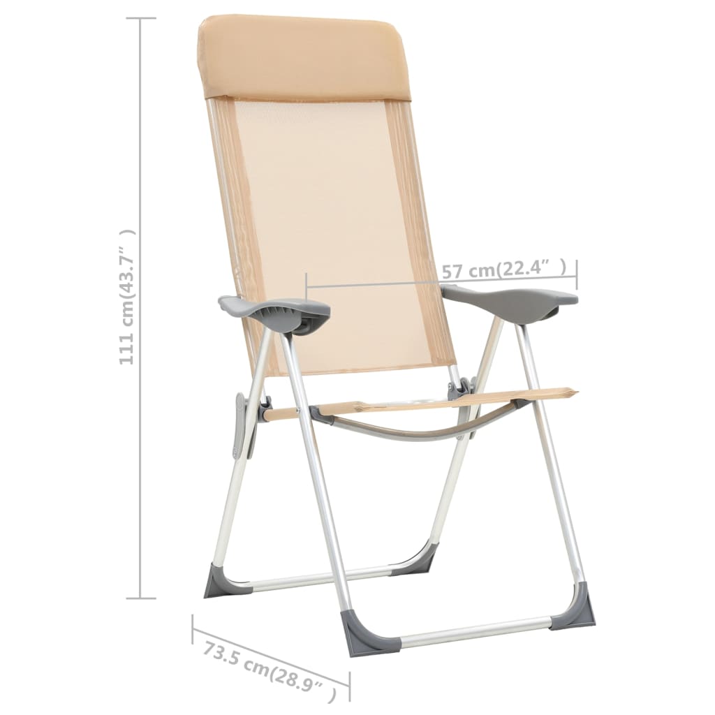 Klappbare Campingstühle 2 Stk. Grau Aluminium