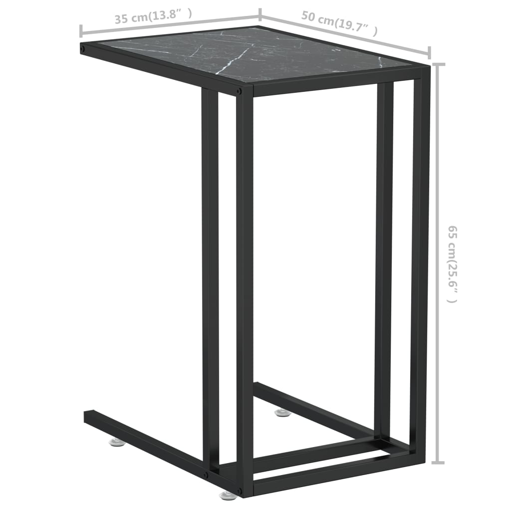 Computer-Beistelltisch Schwarz 50x35x65 cm Hartglas