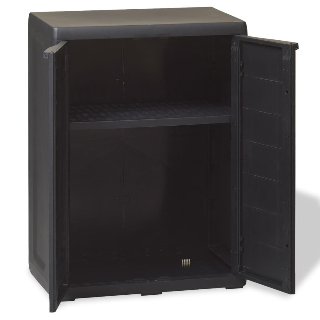 Gartenschrank mit 4 Böden Schwarz