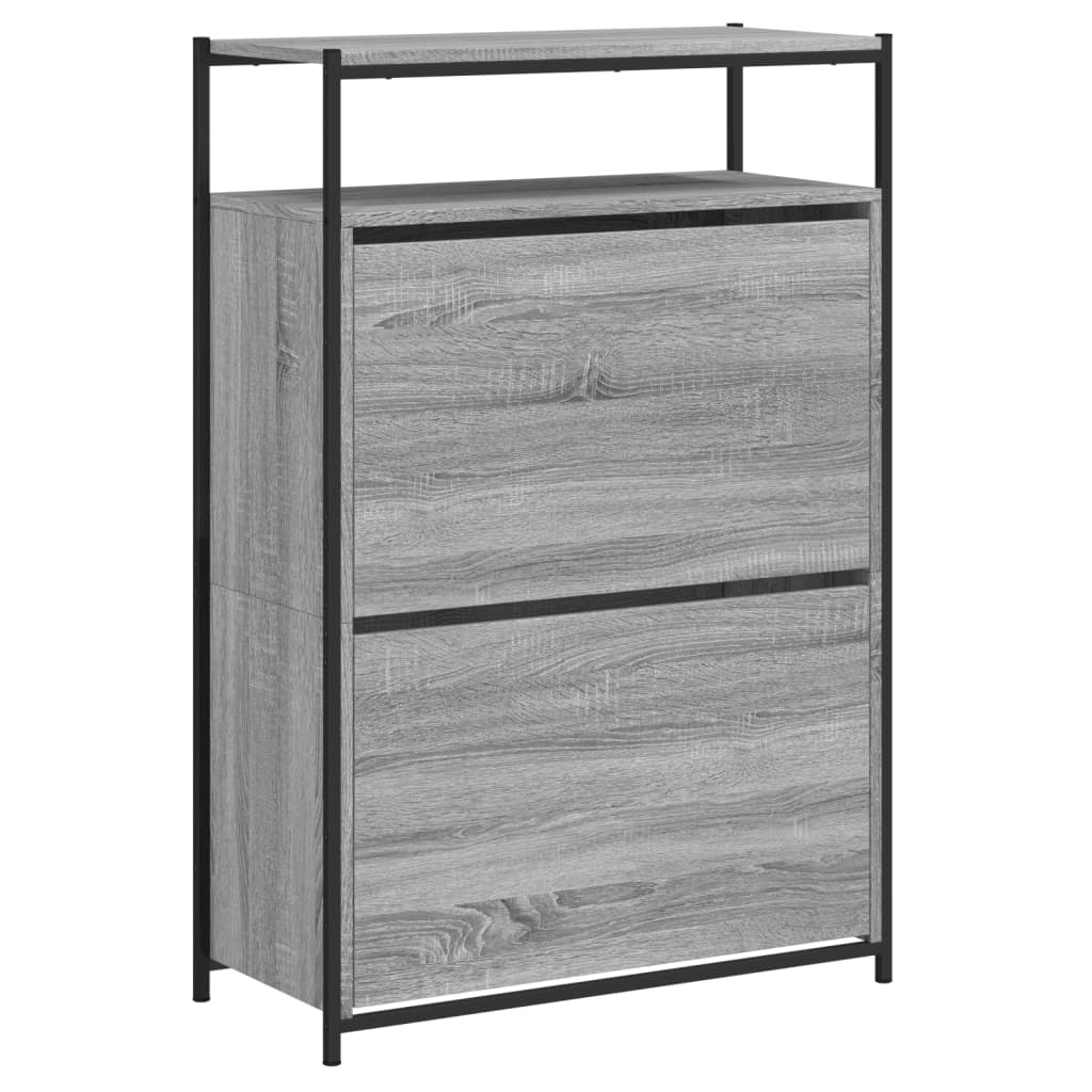 Schuhschrank mit 4 Klappen Sonoma-Eiche 100x34x112 cm