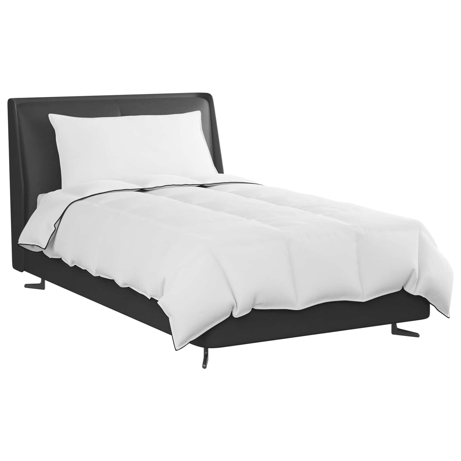 Winterbettdecke mit Kissen 2 pcs Weiß Daunenfeder
