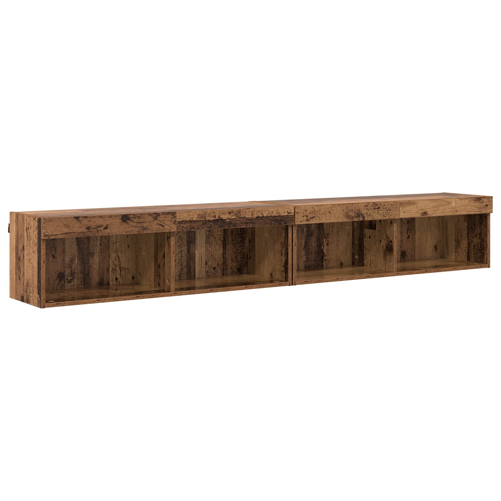 5-tlg. Wohnwand mit LED-Beleuchtung Weiß Holzwerkstoff