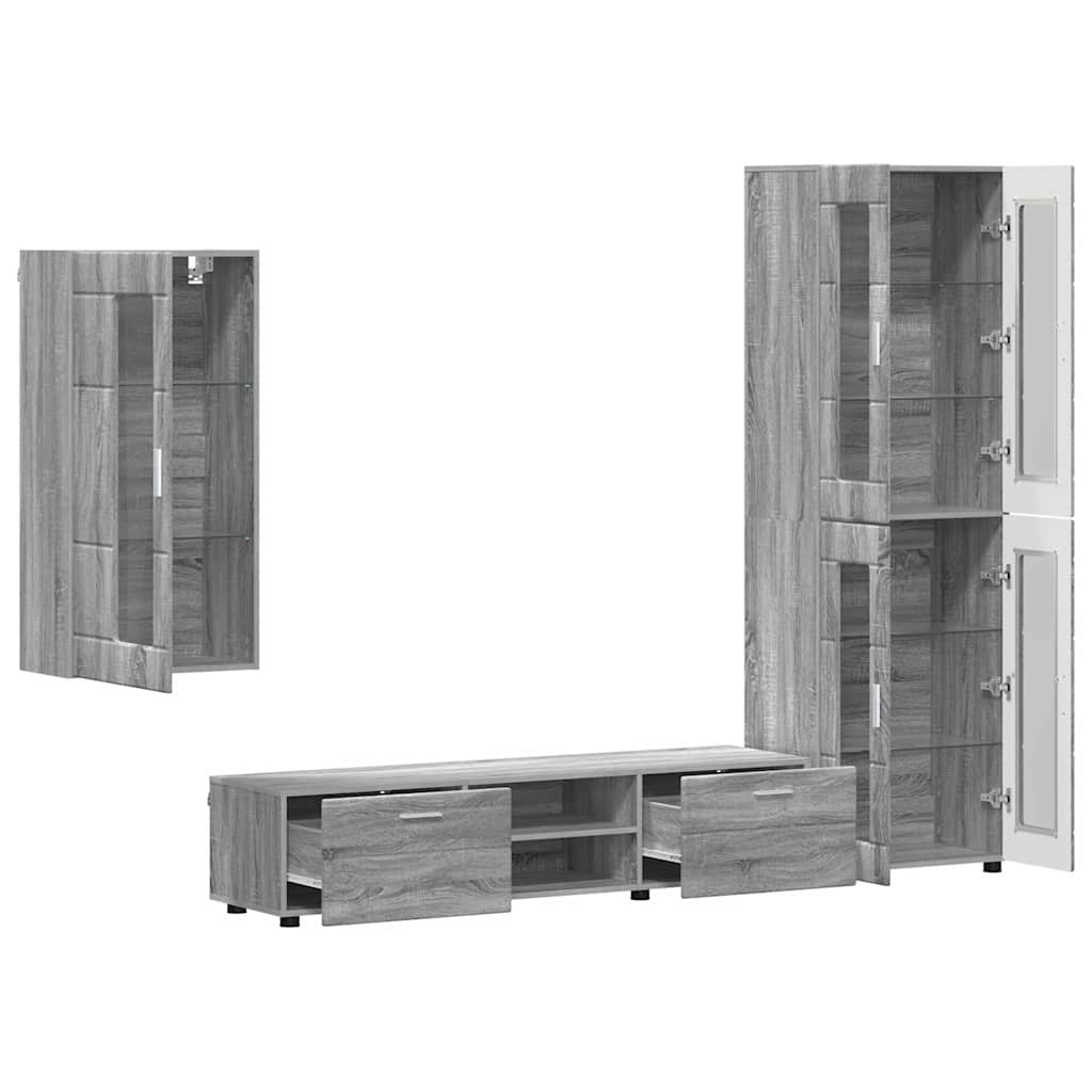 Highboard mit Regal FLORIN Weiß 60 x 35 x 182 cm Holzwerkstoff