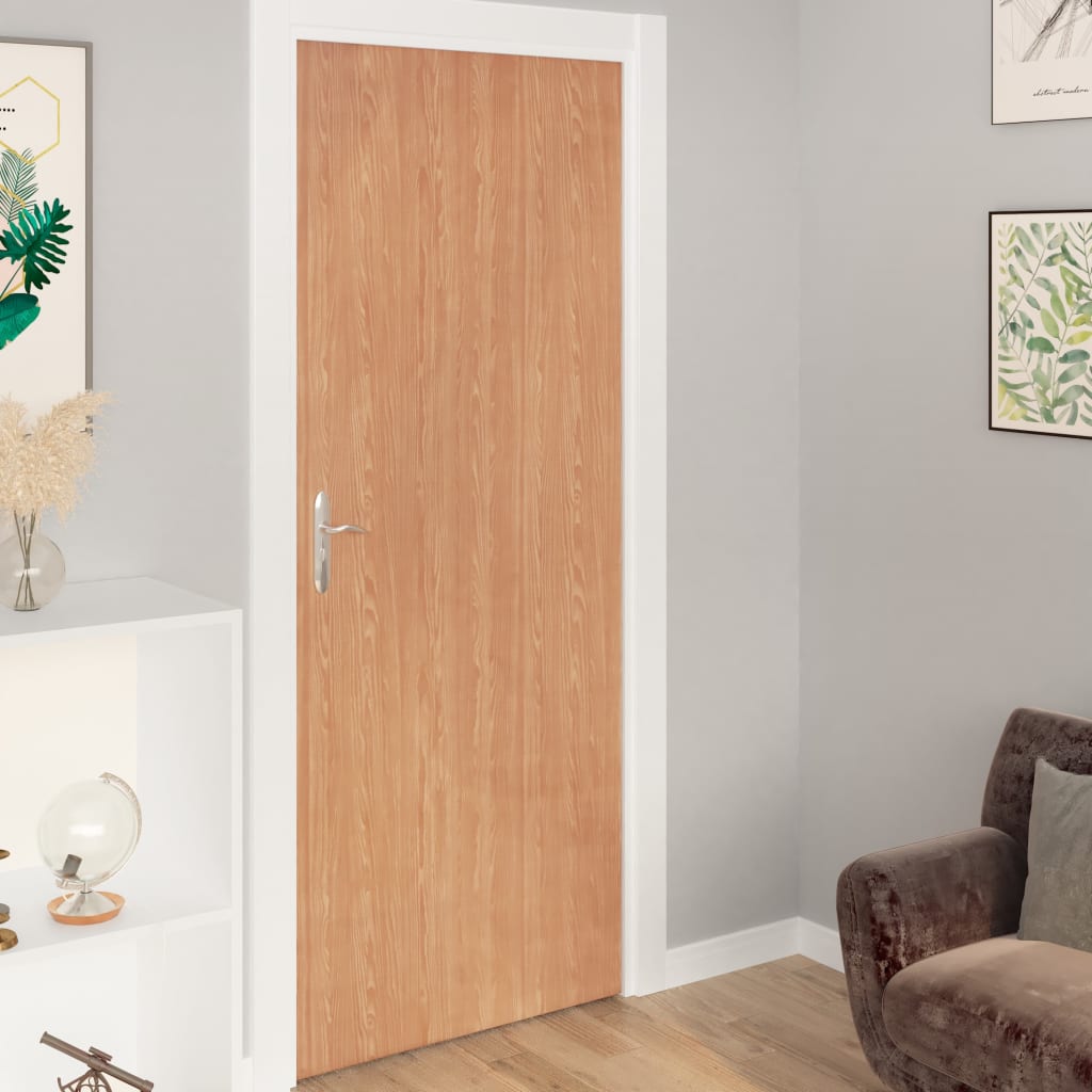 Selbstklebende Türfolien 2 Stk. Weißes Holz 210 x 90 cm PVC