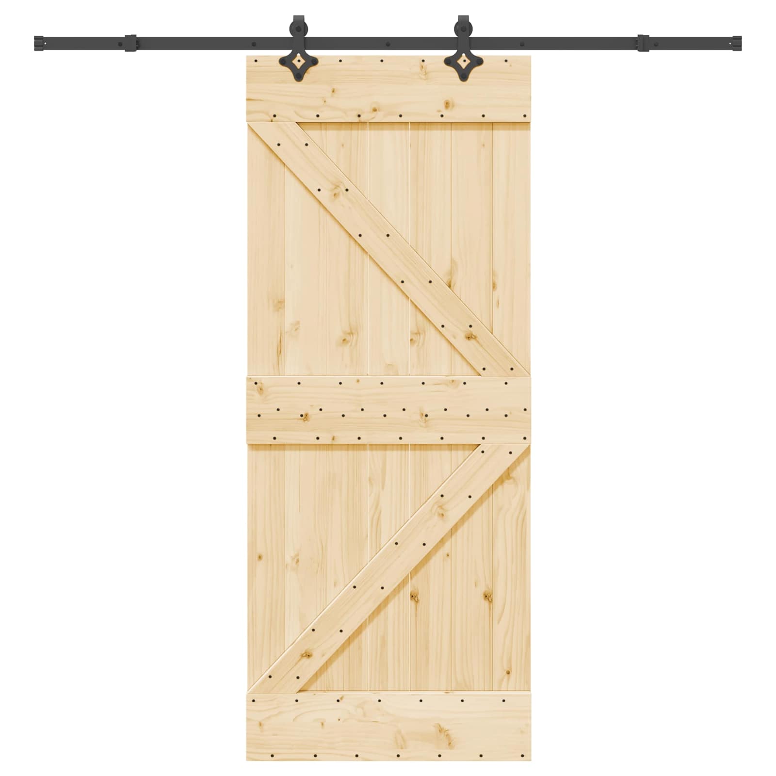 Schiebetür NARVIK Natürlich und Schwarz 70 x 210 cm (152,5 cm)