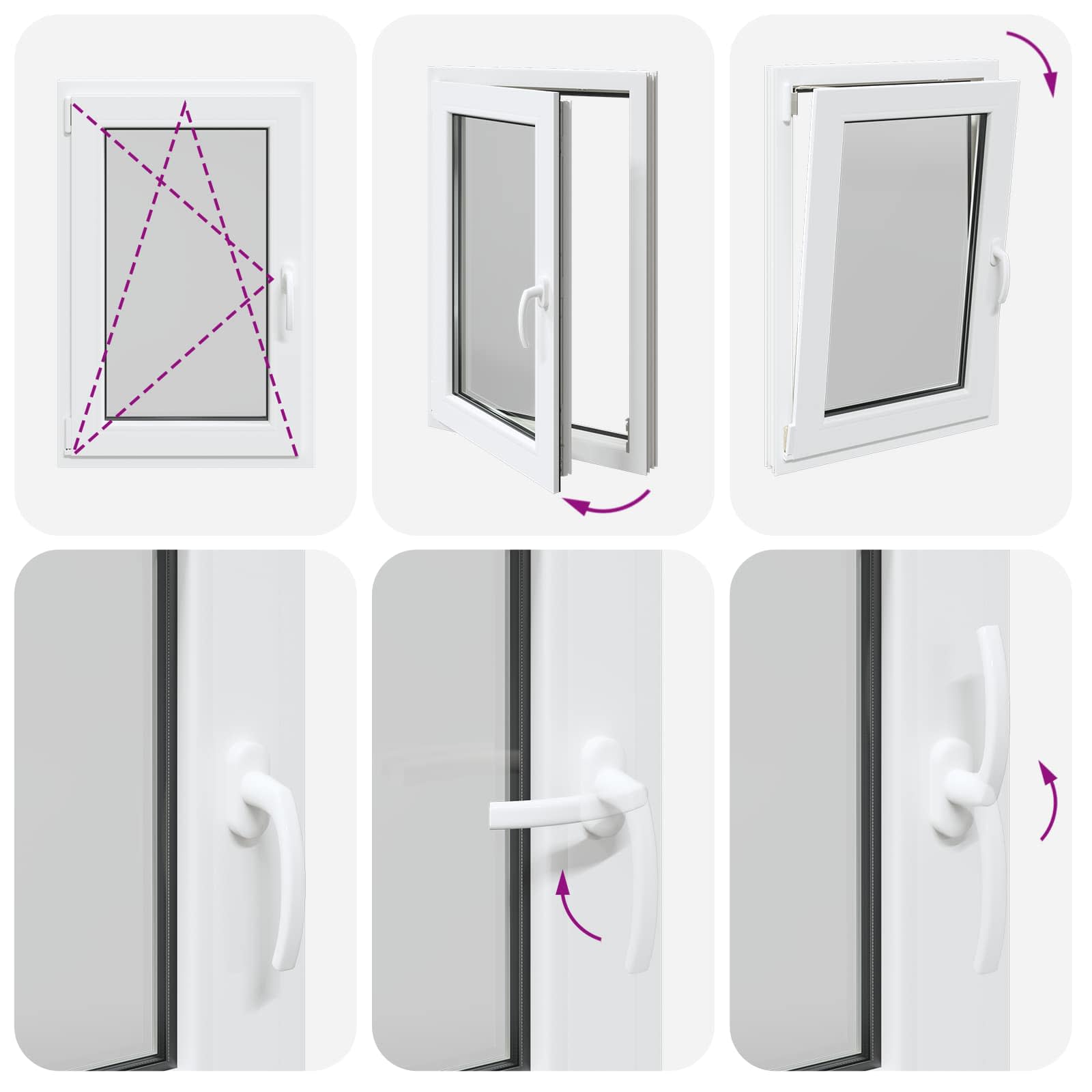 Kellerfenster RISOR 50 x 50 cm PVC und Glas Weiß