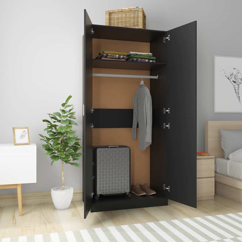 Kleiderschrank Weiß 90x52x200 cm Holzwerkstoff