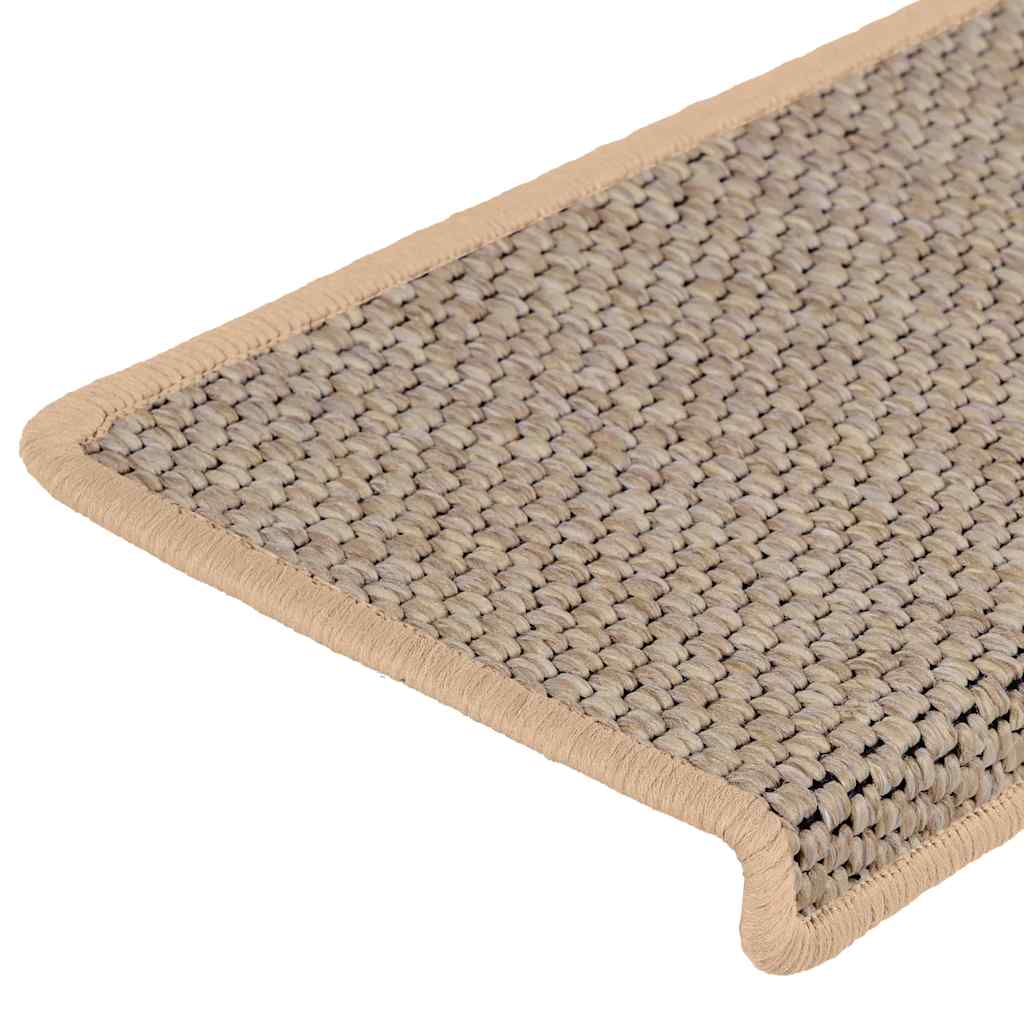 Treppenmatten Selbstklebend Sisal-Look 15 Stk. 65x21x4 Platina