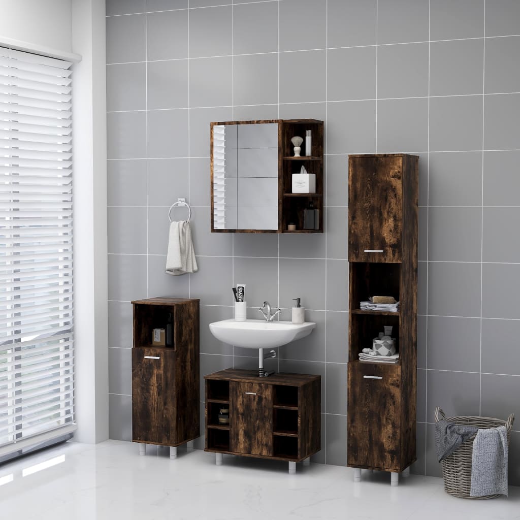 Bad-Spiegelschrank Weiß 62,5x20,5x64 cm Holzwerkstoff
