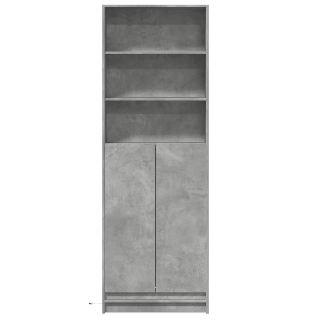 Highboard mit LED-Beleuchtung Weiß 69x32,5x200 cm Holzwerkstoff