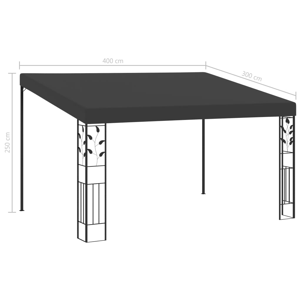 Wand-Pavillon 3x3x2,5 m Cremeweiß