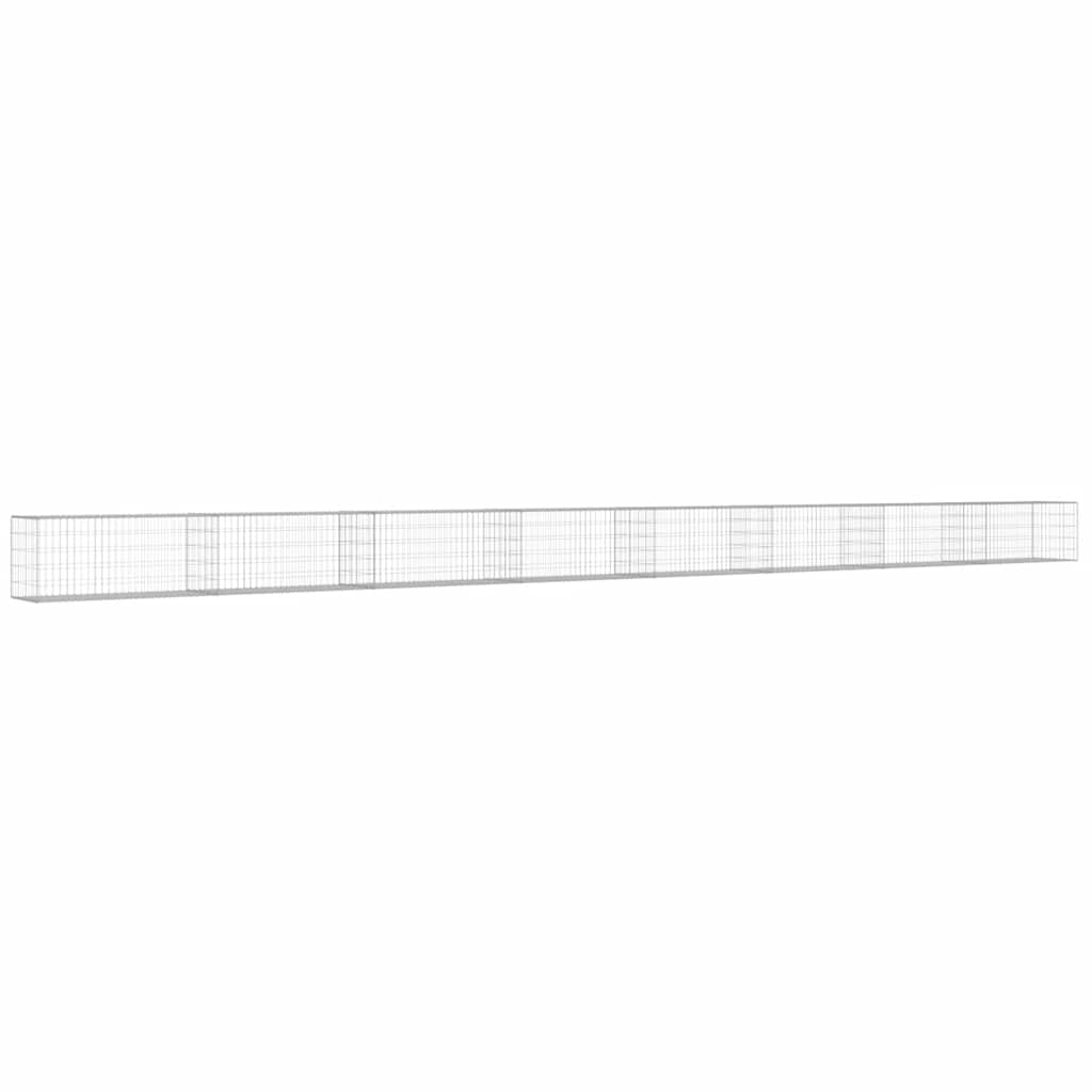 Gabionenwand mit Abdeckung Verzinkter Stahl 20×20×100 cm