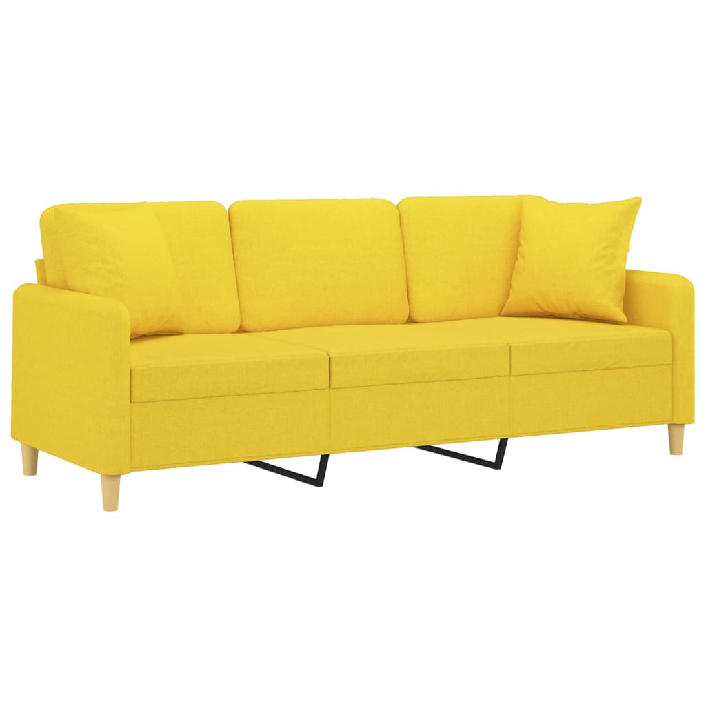 2-Sitzer-Sofa mit Zierkissen Braun 120 cm Stoff