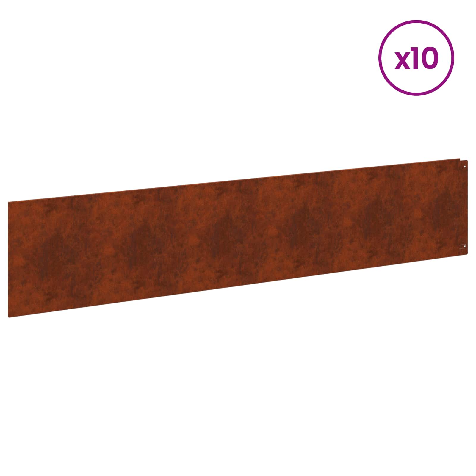 Raseneinfassung 10 pcs 100 x 12 cm Stahl Anthrazit