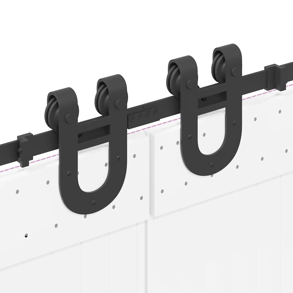 Schiebetürbeschlag-Set 366 cm Stahl Schwarz