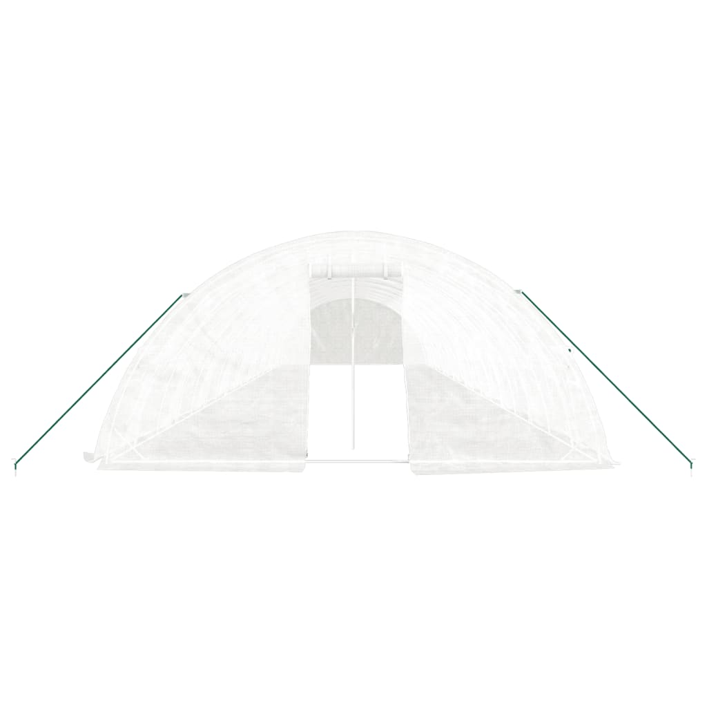 Gewächshaus mit Stahlrahmen Weiß 40 m² 8x5x2,3 m