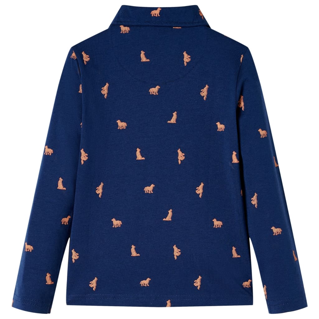 Kinderhemd Marineblau 128
