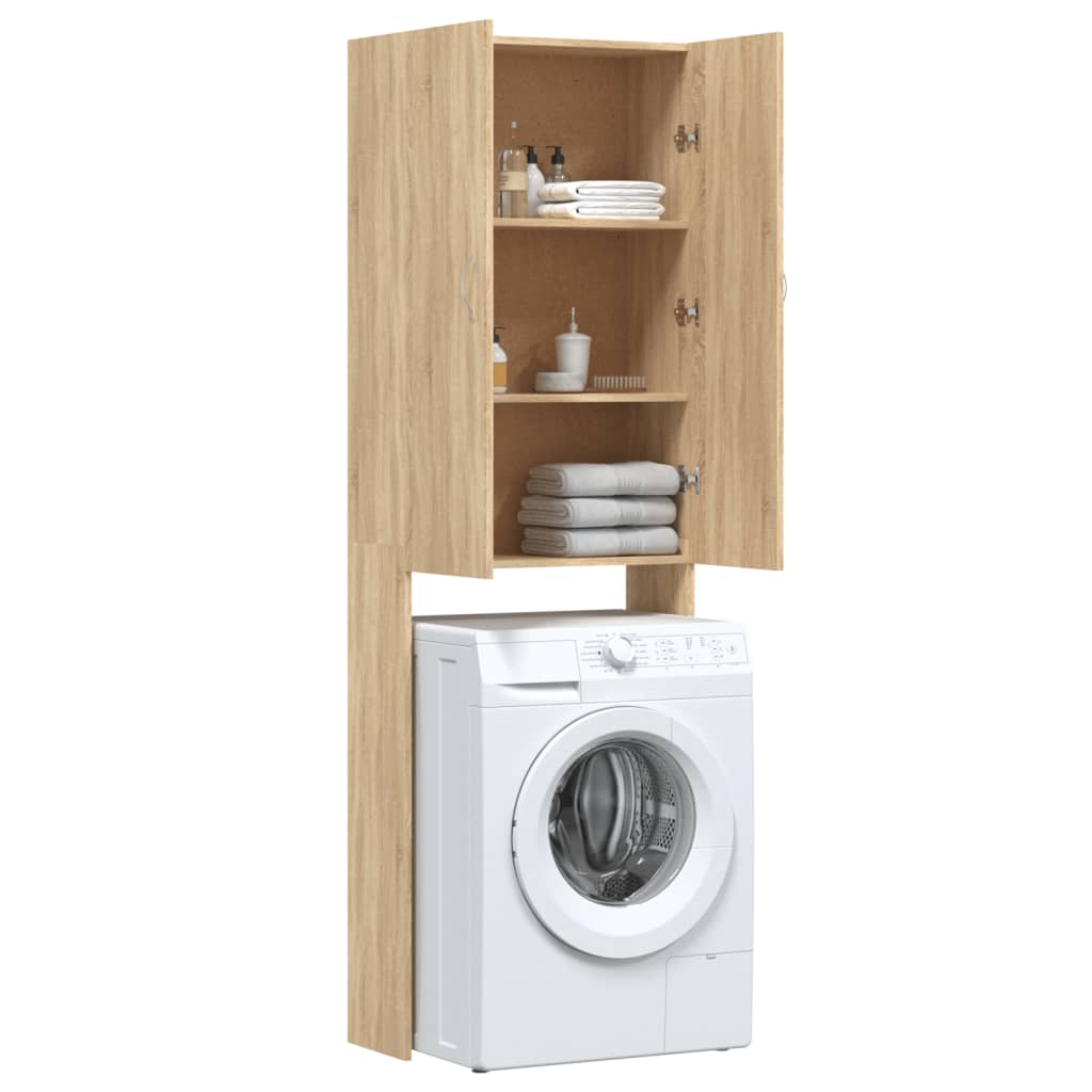 Waschmaschinenschrank Weiß 64x25,5x190 cm