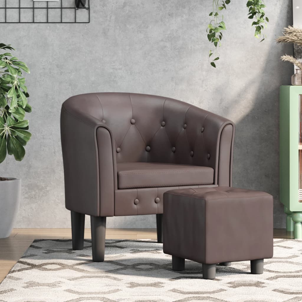 Clubsessel Grau Kunstleder