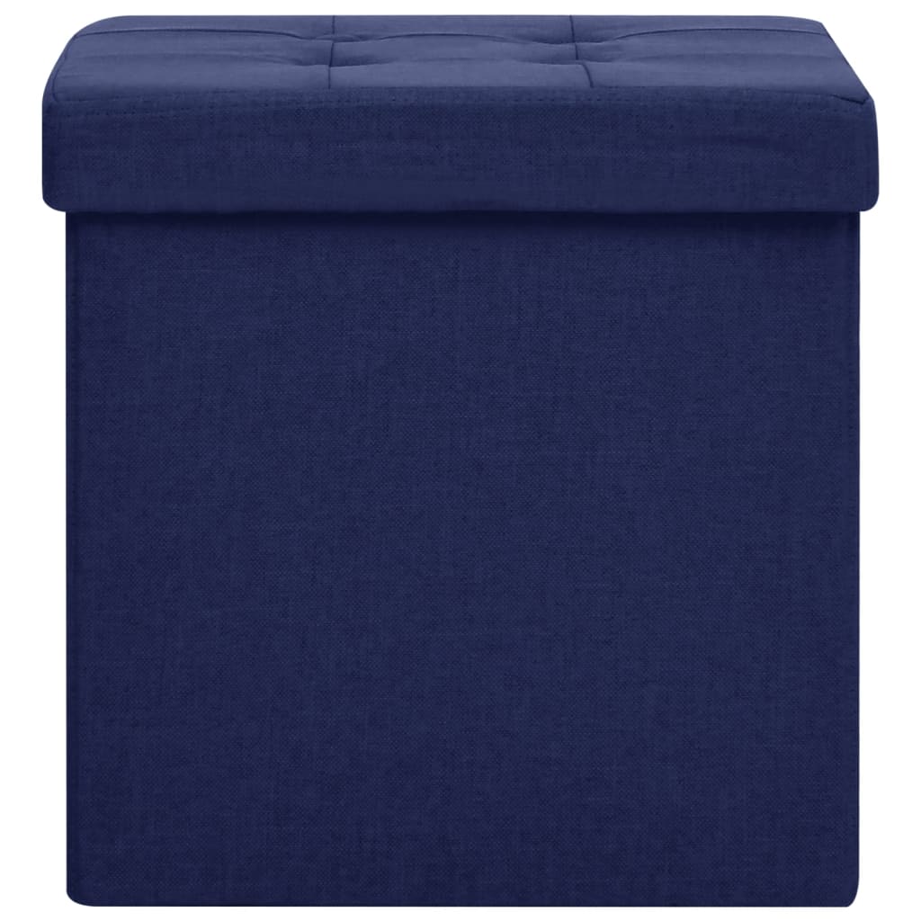 Hocker mit Stauraum Cremeweiß Leinenoptik