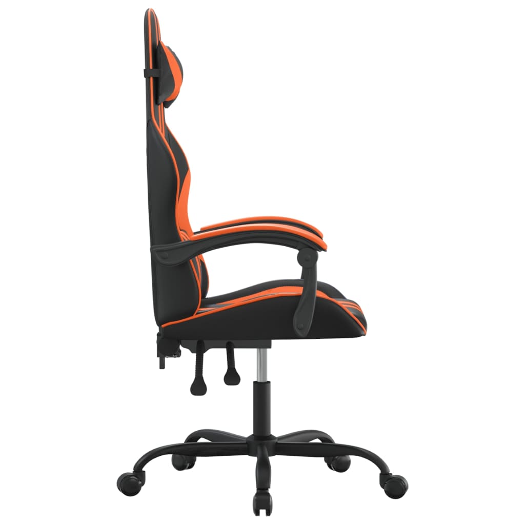 Gaming-Stuhl Drehbar Schwarz und Blau Kunstleder