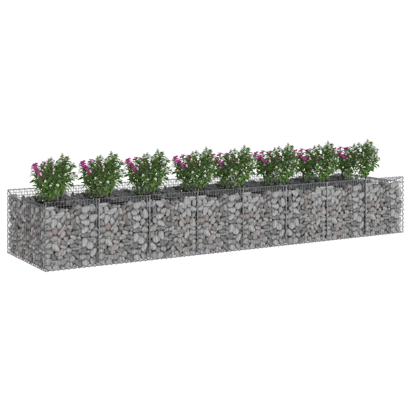 Gabionen-Hochbeet 2 pcs Silber