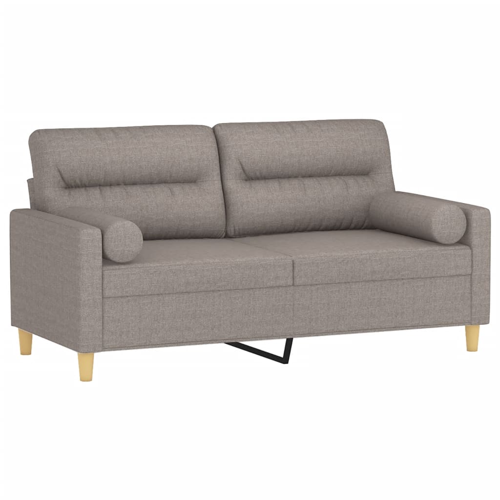 2-Sitzer-Sofa mit Zierkissen Braun 120 cm Stoff