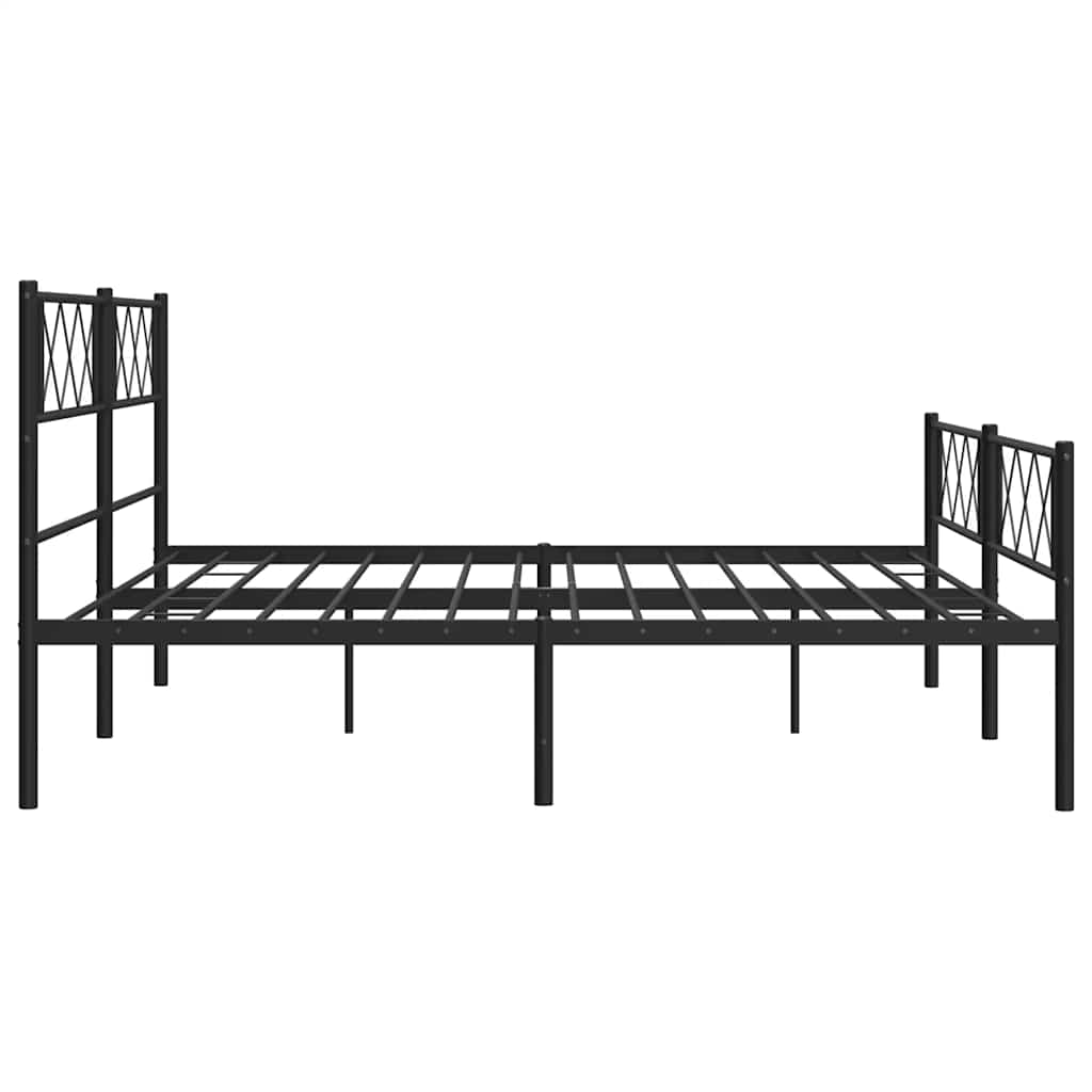 Bettgestell mit Kopfteil Metall Schwarz 100x190 cm