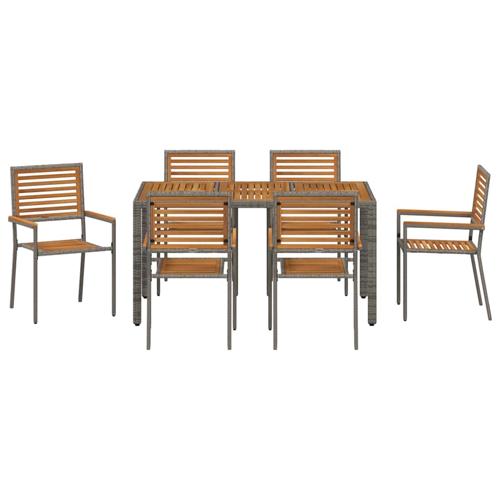 Garten Essgruppe 3 pcs Schwarz und Braun Poly-Rattan