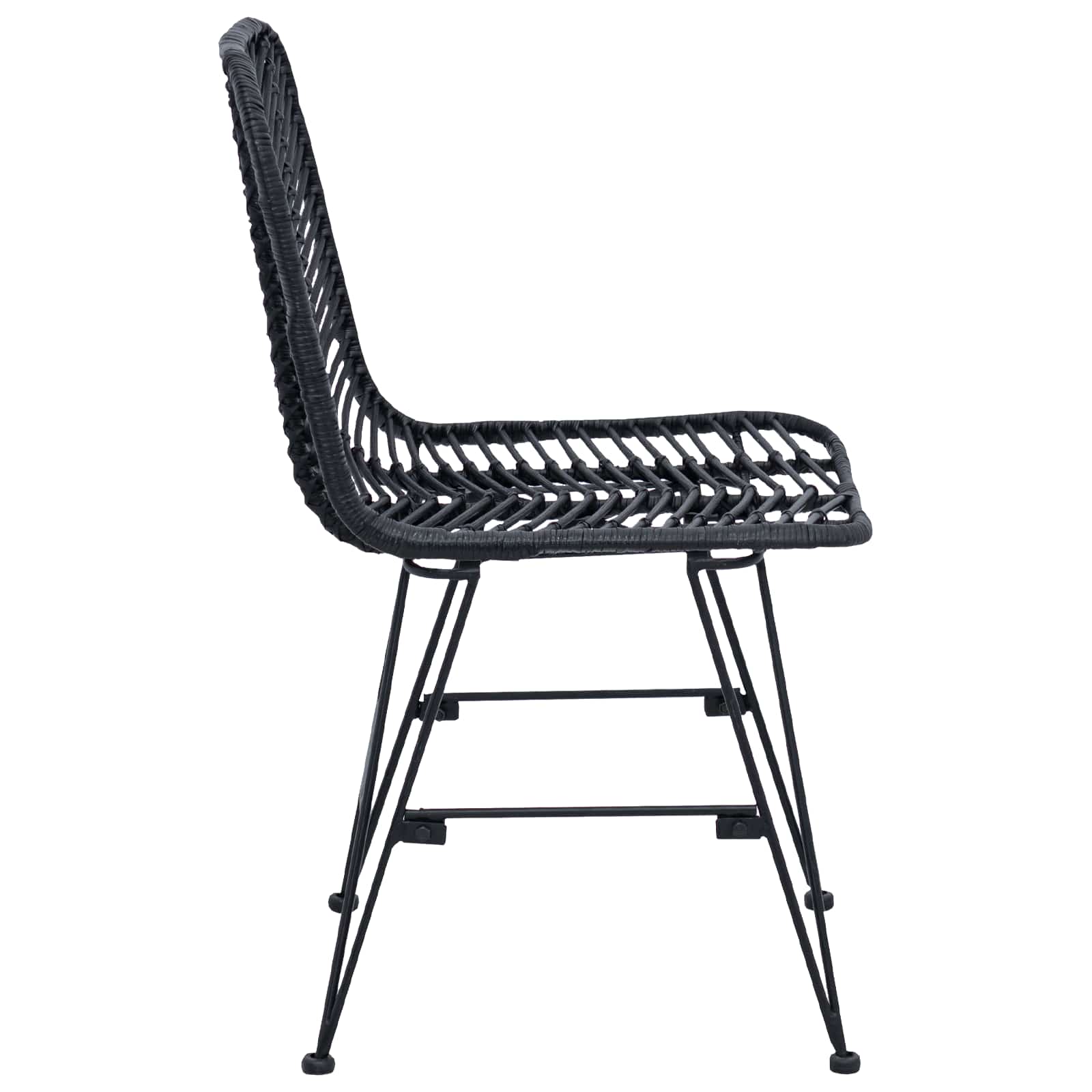Esszimmerstuhl 2 pcs Rattan und Eisen Natur 44,5 x 54,5 x 85 cm