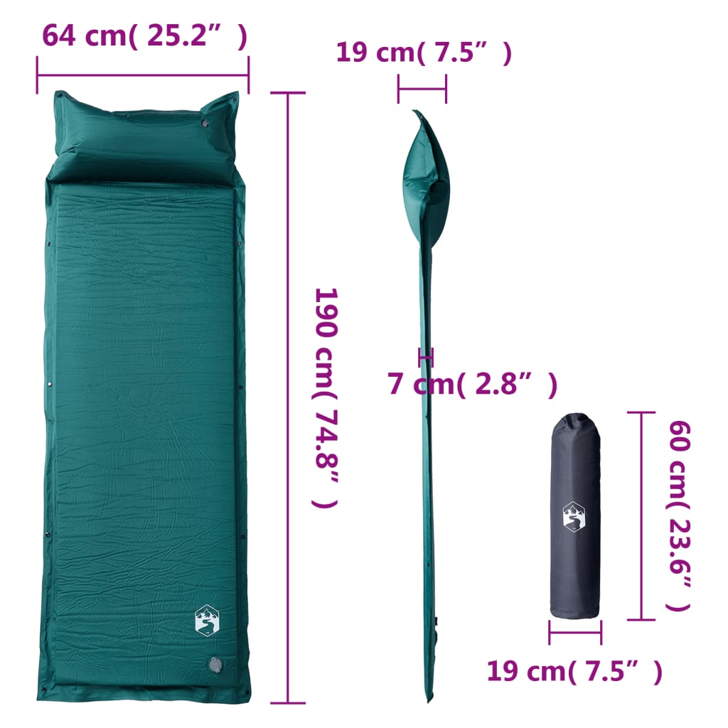 Selbstaufblasende Isomatte mit Kissen Grau