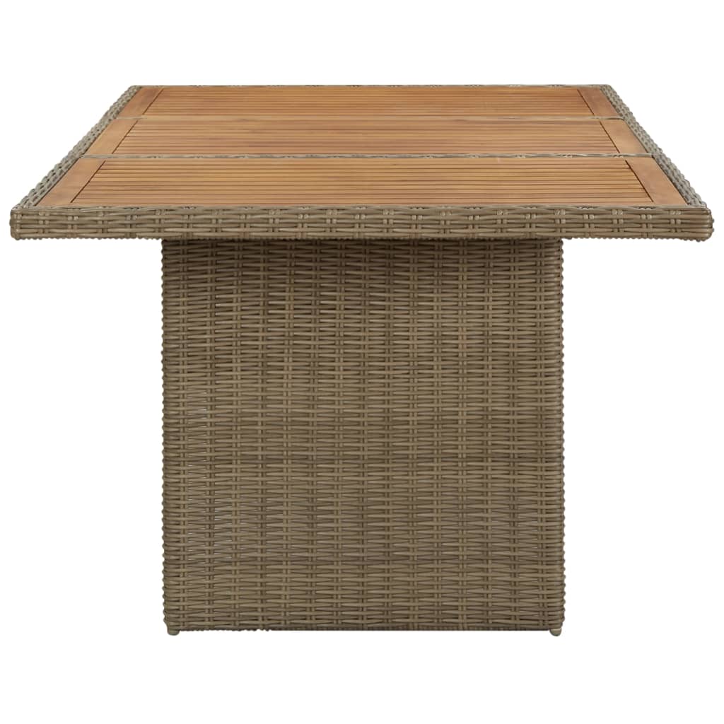 Garten-Esstisch Braun 200x100x74 cm Glas und Poly Rattan