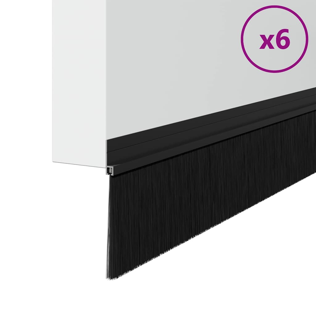 Selbstklebende Türbürstendichtungen 2 pcs Braun 100 cm