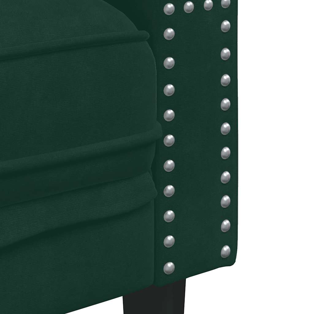 3-tlg. Chesterfield-Sofa-Set mit Nackenrollen Hellgrau Samt
