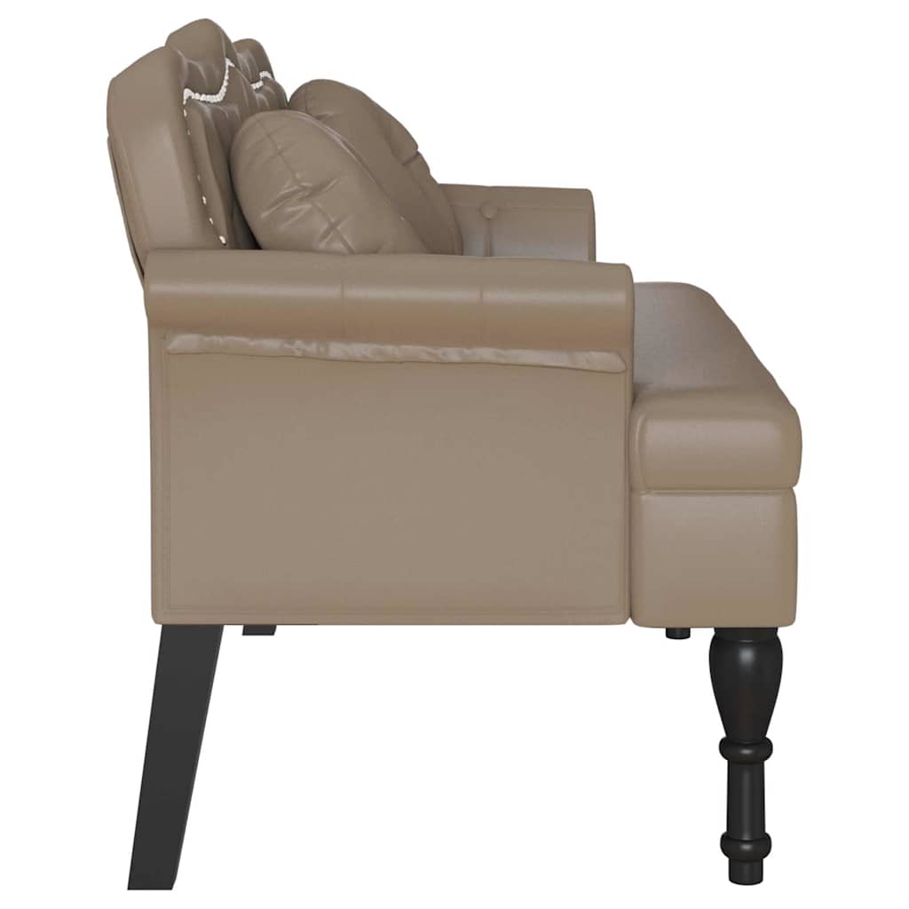 Chesterfield Bank Creme 120,5 x 65 x 75 cm Kunstleder