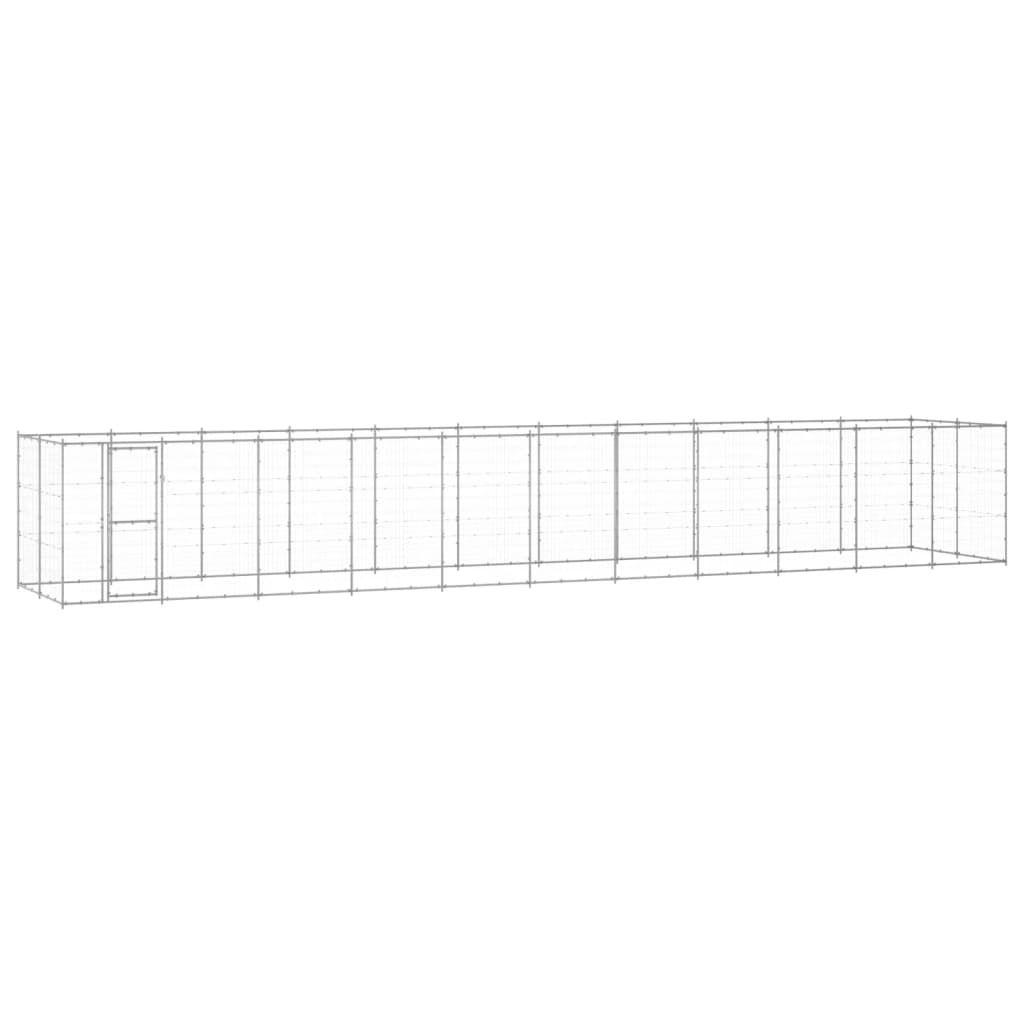 Outdoor-Hundezwinger mit Überdachung Stahl 7,26 m²