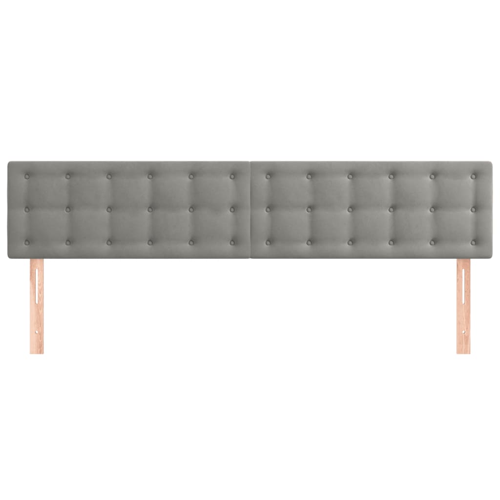 Kopfteil Hellgrau 80x5x118/128 cm Samt