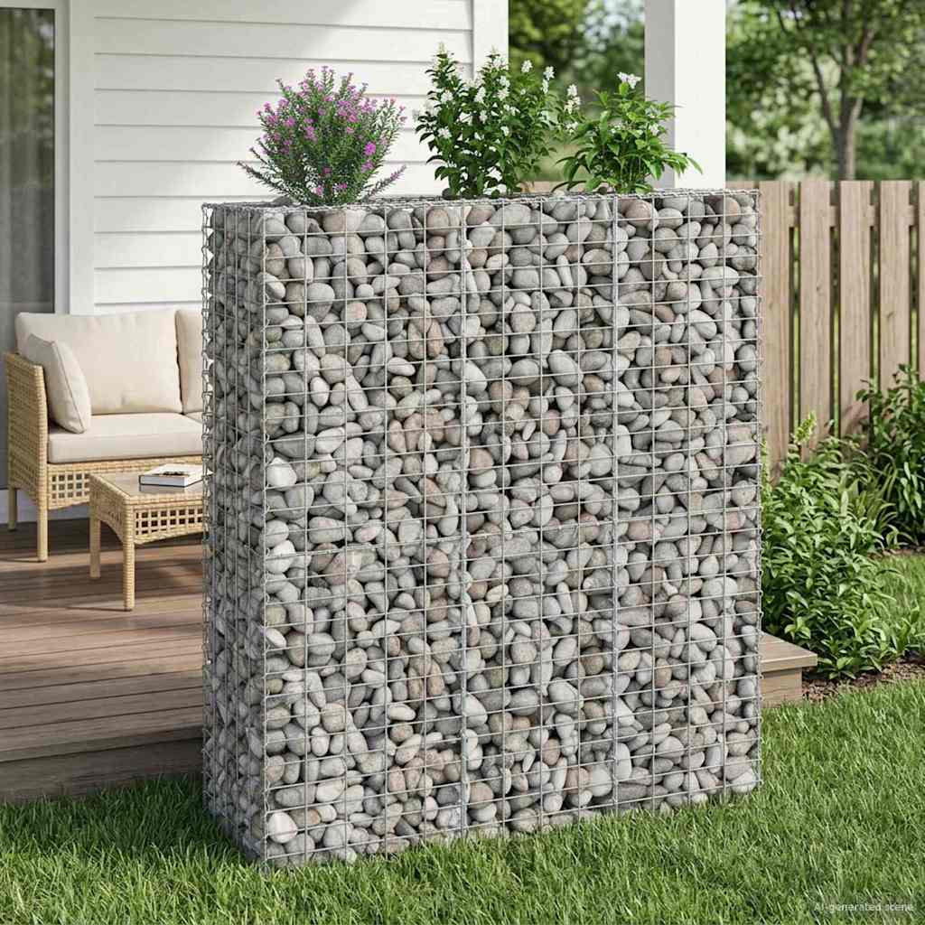 Gabionen Hochbeet 2 pcs Silber 260 x 60 x 55 cm