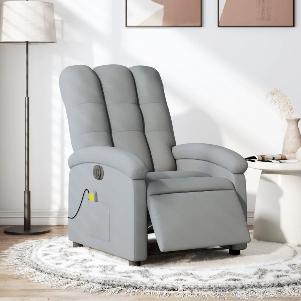 Relaxsessel Elektrisch Hellgrau Stoff