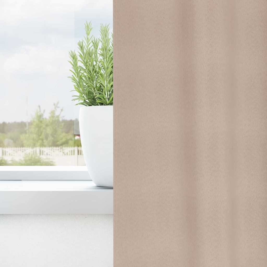 Verdunkelungs-Vorhänge mit Ringen 2 pcs Beige 140 x 140 cm