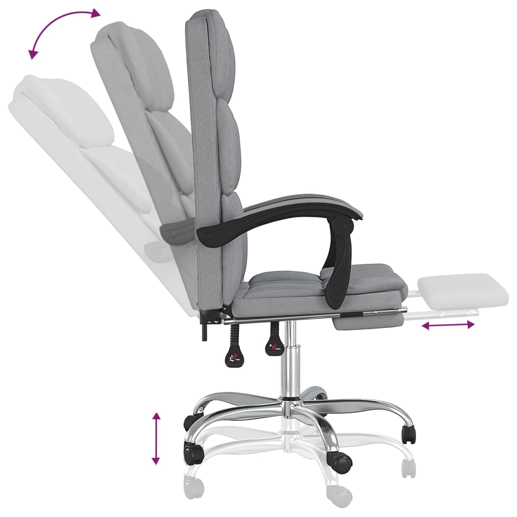 Bürostuhl mit Liegefunktion Taupe Stoff